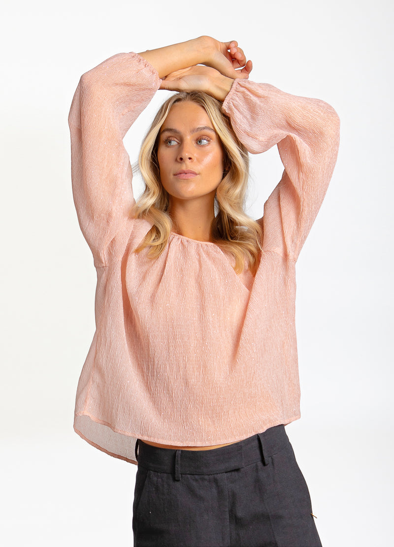 Coster Copenhagen LONG SLEEVE SHIRT WITH TRANSPARENT SHINE Shirt/Blouse Papaya - 727