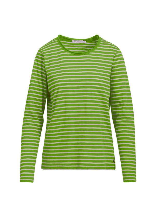 Coster Copenhagen LONG SLEEVE T-SHIRT W. STRIPES Shirt/Blouse Flash green cream stripe - 481