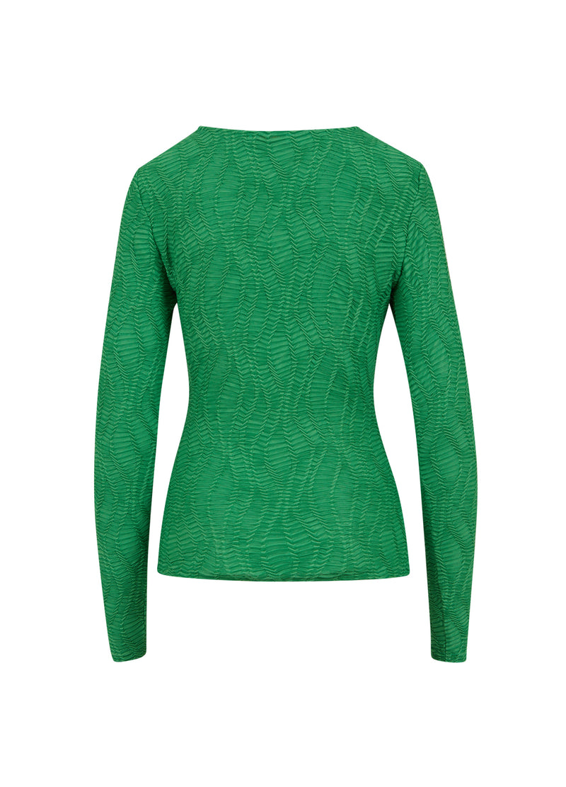 Coster Copenhagen LONG SLEEVE T-SHIRT WITH STRUCTURE Shirt/Blouse Leaf green - 453