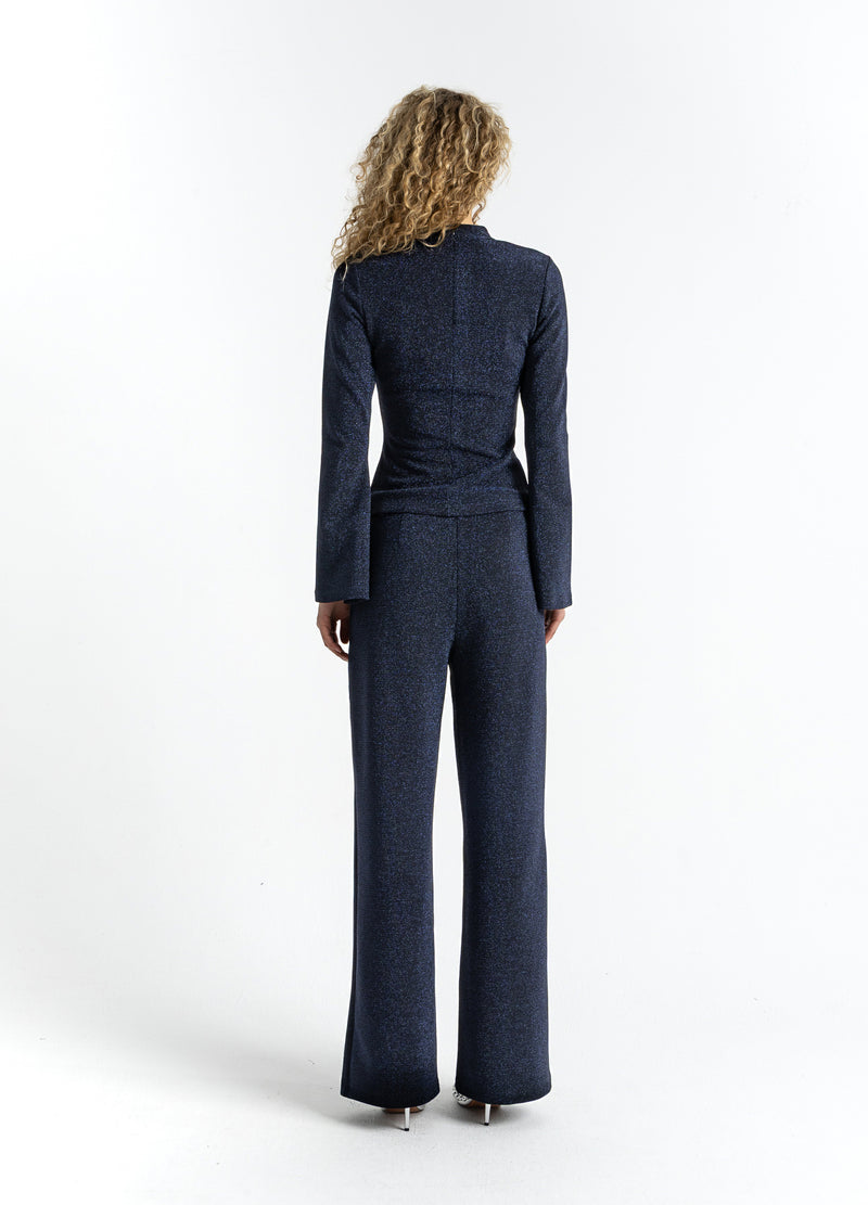 Coster Copenhagen LUREX BLOUSE WITH WIDE CUFFS Shirt/Blouse Eclipse blue - 555