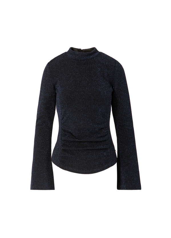 Coster Copenhagen LUREX BLOUSE WITH WIDE CUFFS Shirt/Blouse Eclipse blue - 555