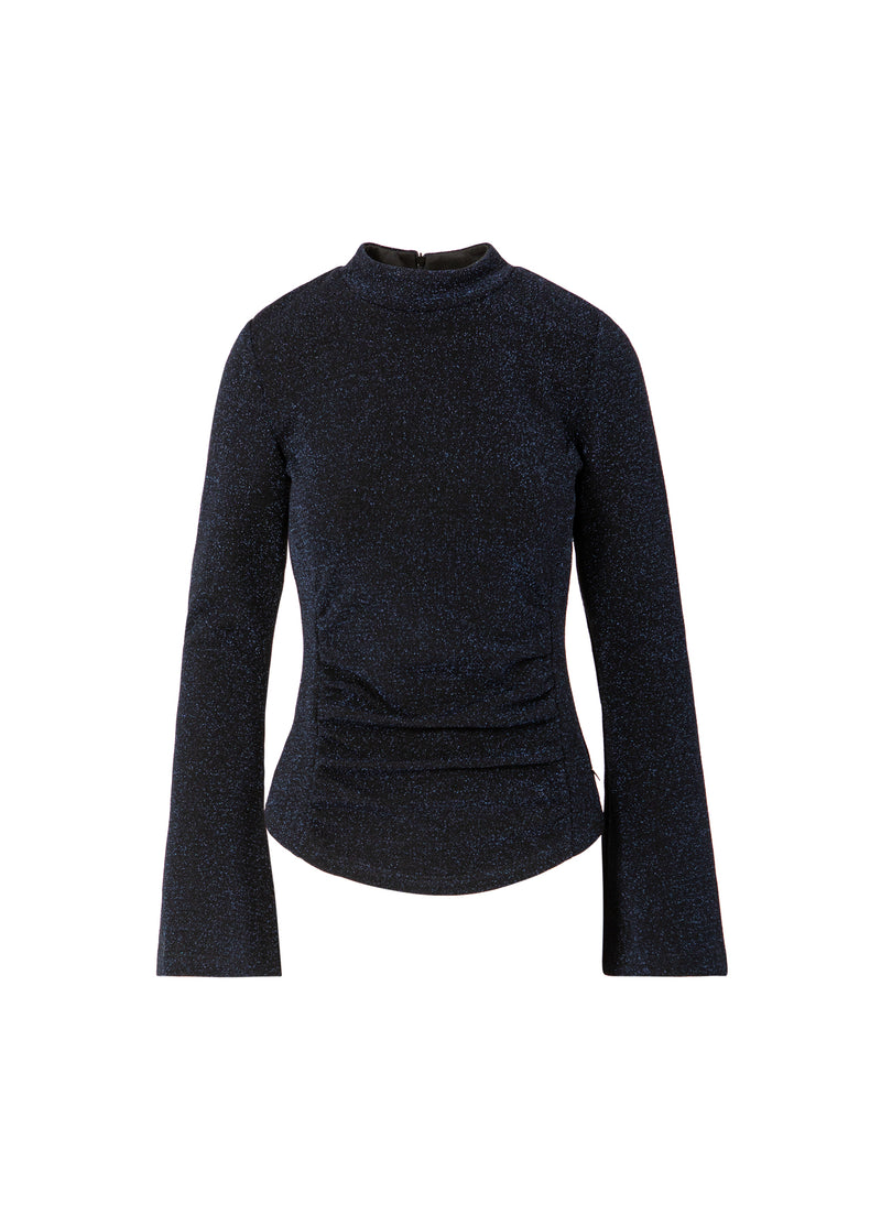 Coster Copenhagen LUREX BLOUSE WITH WIDE CUFFS Shirt/Blouse Eclipse blue - 555