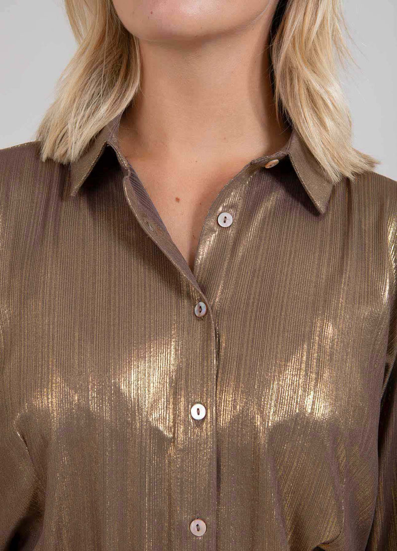 Coster Copenhagen METALLIC SHIRT Shirt/Blouse Metallic gold - 786