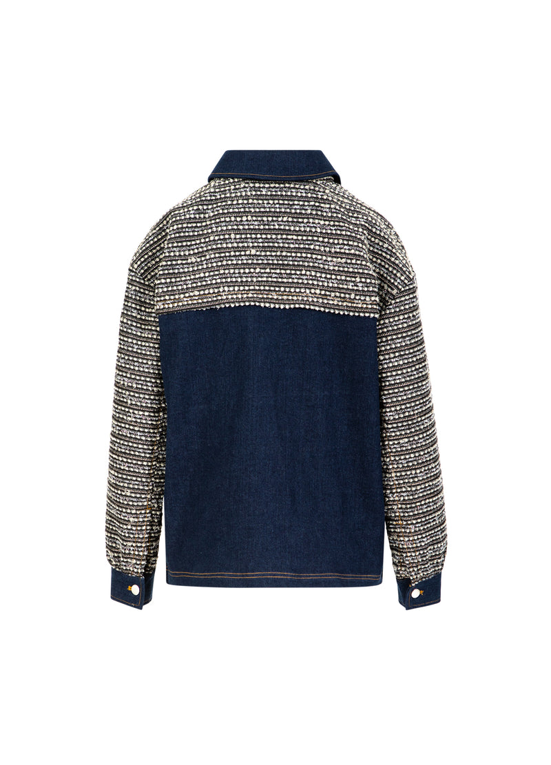 Coster Copenhagen MIX JACQUARD JACKET Outerwear Denim/ jaquard mix - 577