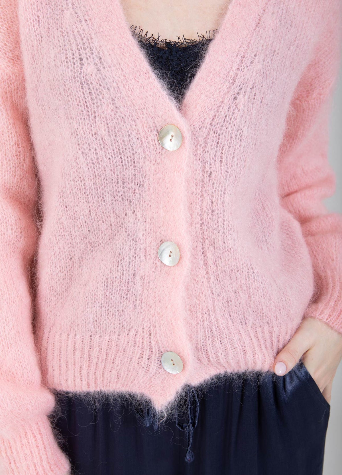 MOHAIR CARDIGAN - Light rose – costercopenhagen.com