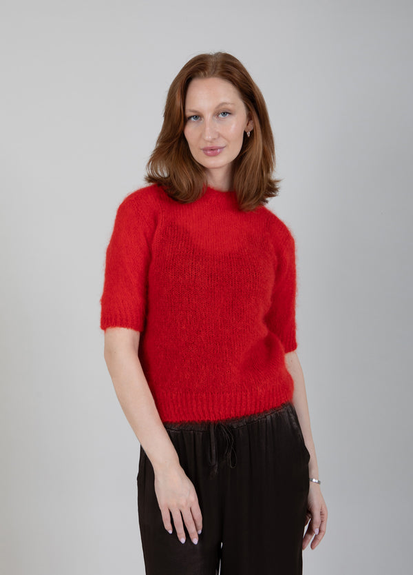 Coster Copenhagen MOHAIR WITH SHORT SLEEVES Knitwear Red - 613