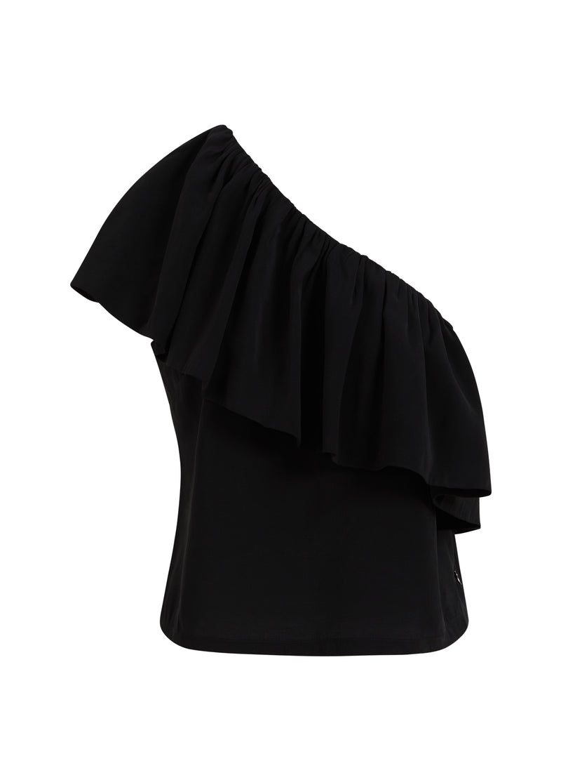 Coster Copenhagen ONE SHOULDER TOP Top - Short sleeve Black - 100