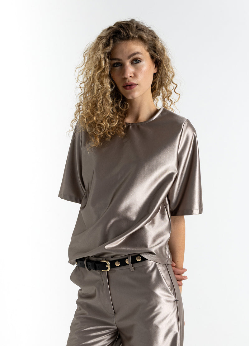Coster Copenhagen OVERSIZED SHIMMER T-SHIRT Shirt/Blouse Champagne - 299