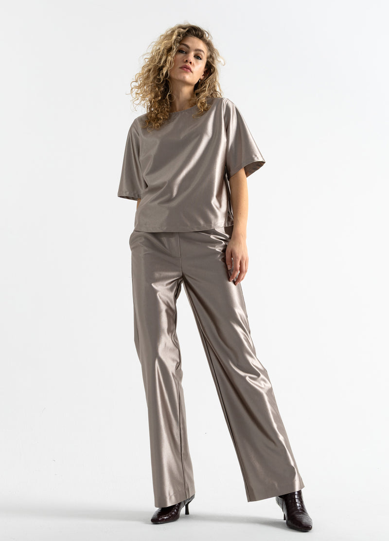 Coster Copenhagen OVERSIZED SHIMMER T-SHIRT Shirt/Blouse Champagne - 299
