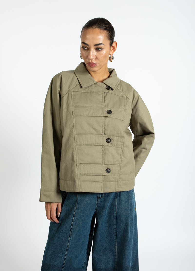 Coster Copenhagen PADDED MILITARY JACKET Outerwear Hunter Green - 486