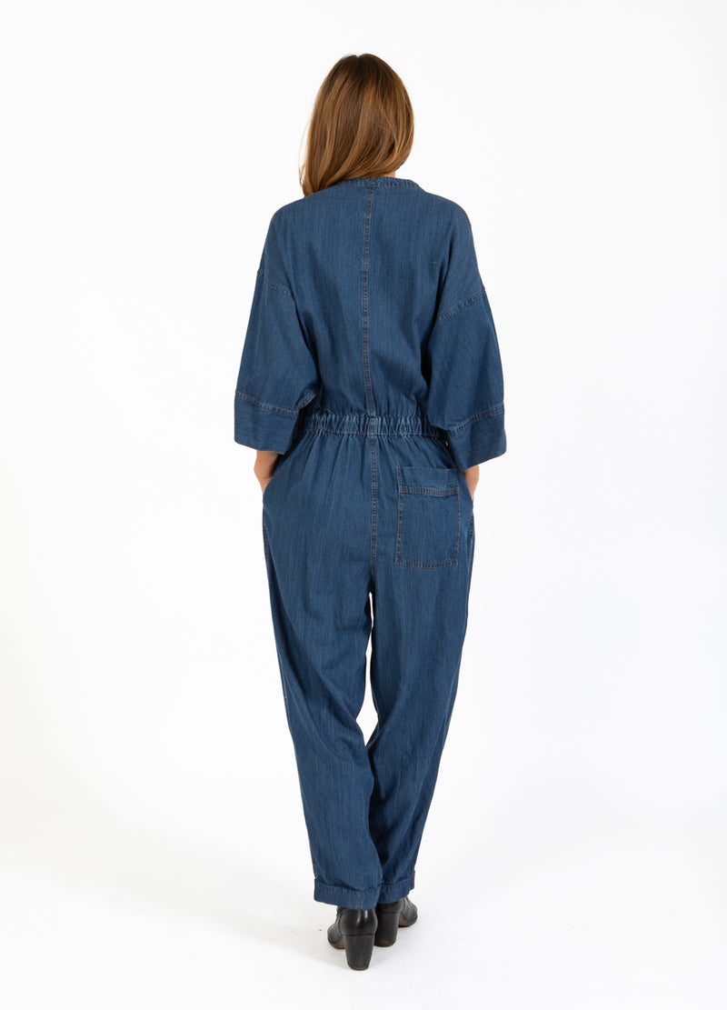 Coster Copenhagen PANTSSUIT WITH BELT Dress Blue denim - 596