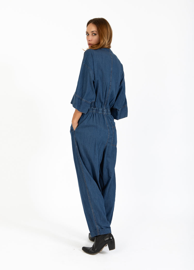 Coster Copenhagen PANTSSUIT WITH BELT Dress Blue denim - 596