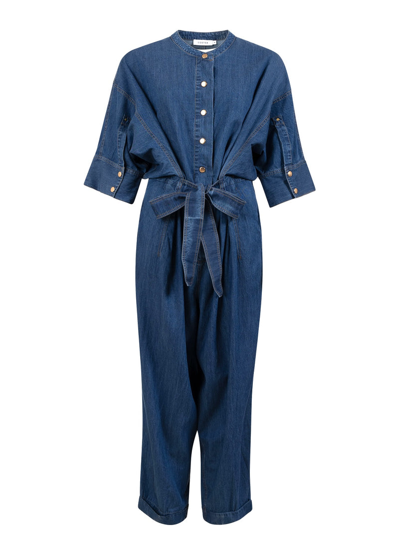 Coster Copenhagen PANTSSUIT WITH BELT Dress Blue denim - 596