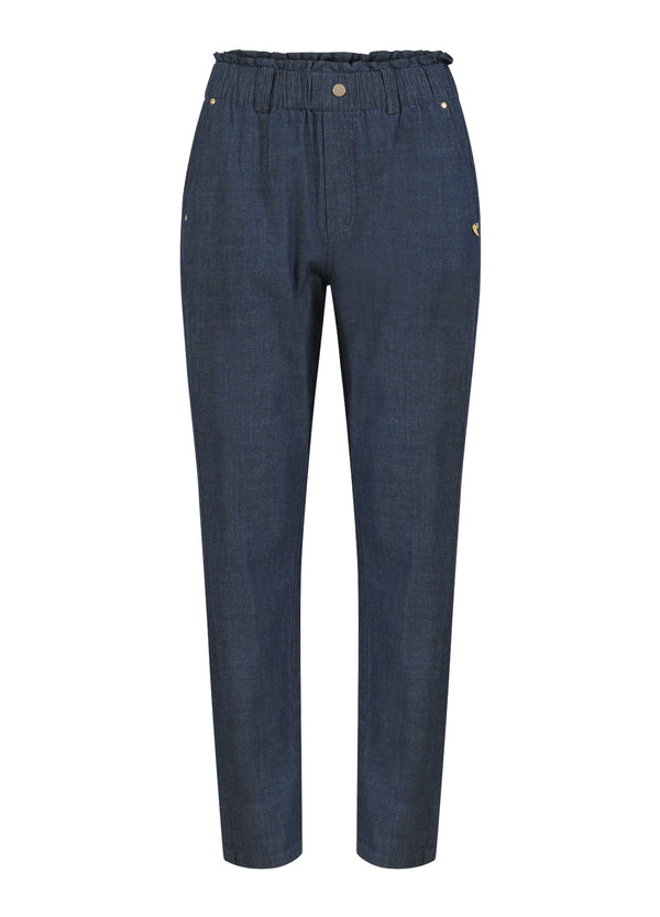 Coster Copenhagen PANTS WITH ELASTIC WAIST - SILLE FIT Pants Medium blue denim - 545