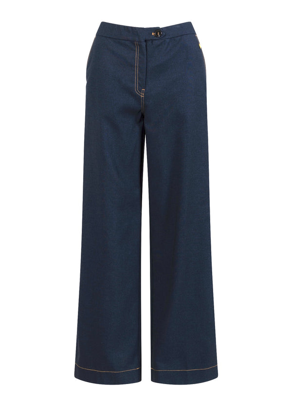 Coster Copenhagen PETRA PANTS WITH STITCHES - PETRA FIT Pants Night blue - 513