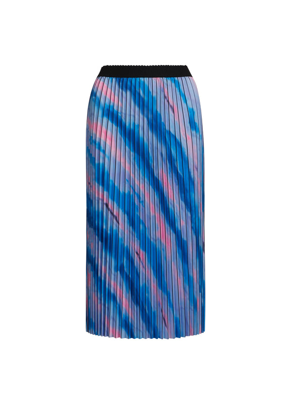 Coster Copenhagen PLEATED SKIRT W. FADED STRIPE PRINT Skirt Faded stripe print blue - 509