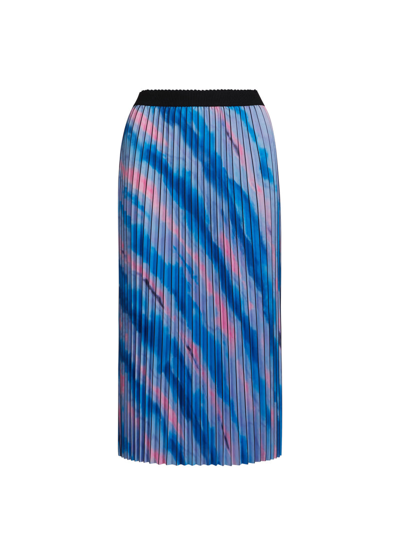 Coster Copenhagen PLEATED SKIRT W. FADED STRIPE PRINT Skirt Faded stripe print blue - 509