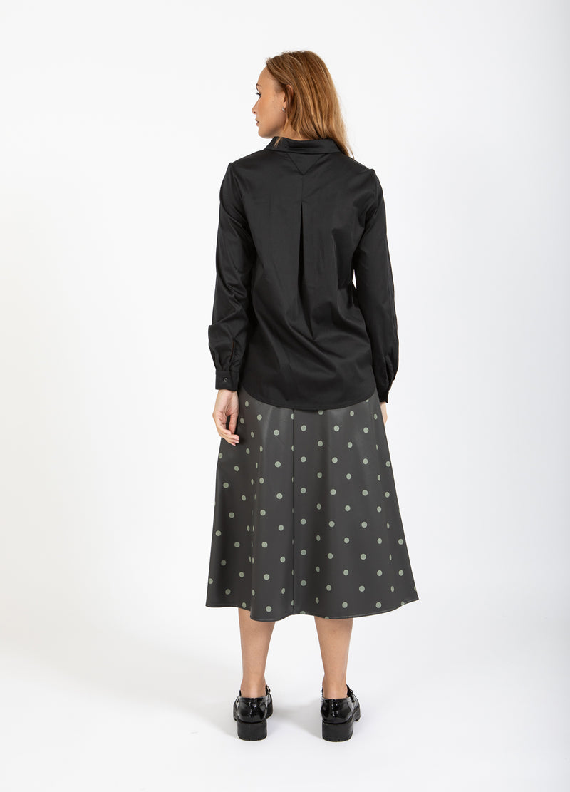 Coster Copenhagen PU SKIRT Skirt Grey/green dots - 157