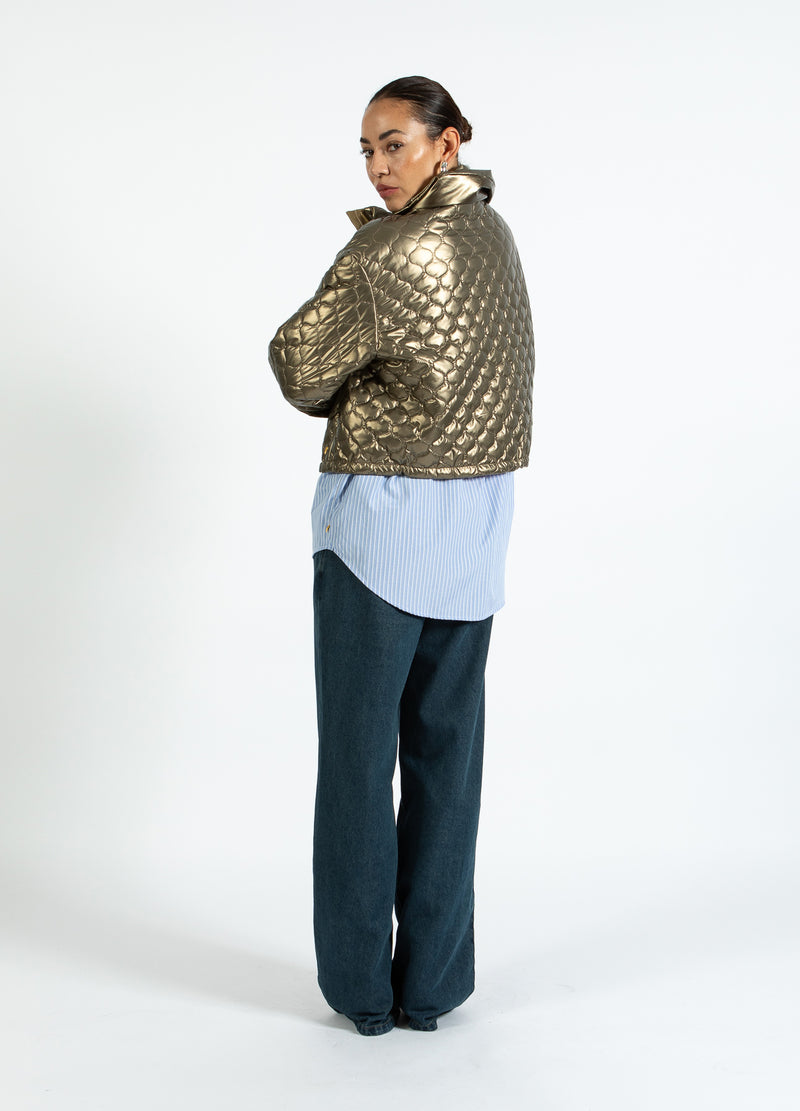 Coster Copenhagen QUILTED PUFFER JACKET Outerwear Metallic sand - 370