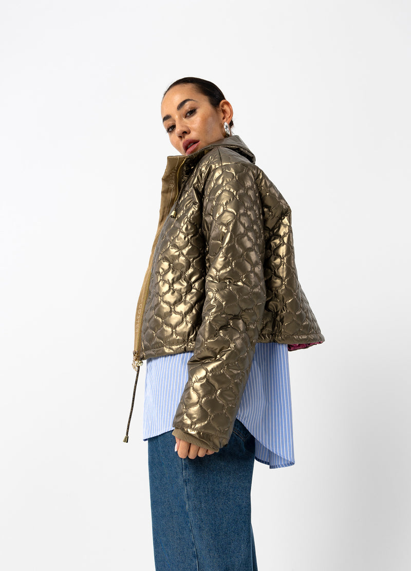 Coster Copenhagen QUILTED PUFFER JACKET Outerwear Metallic sand - 370
