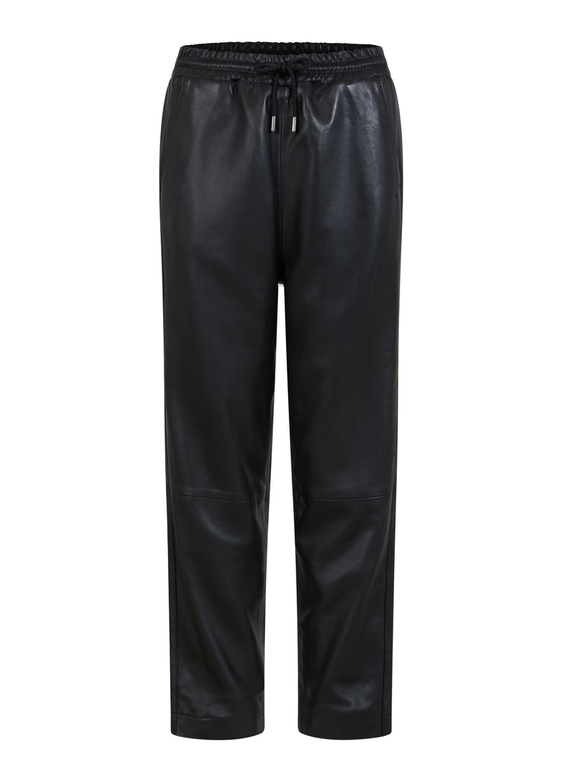 Coster Copenhagen RELAXED LEATHER PANTS - SILLE FIT Pants Black - 100