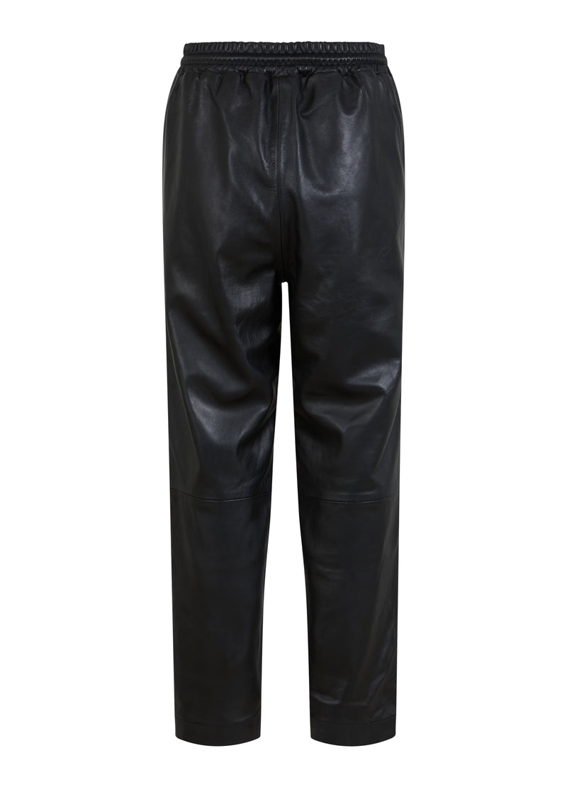 Coster Copenhagen RELAXED LEATHER PANTS - SILLE FIT Pants Black - 100