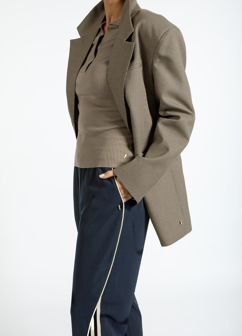 Coster Copenhagen RELAXED SPORTY PANTS - SILLE FIT Pants Navy/off white - 566