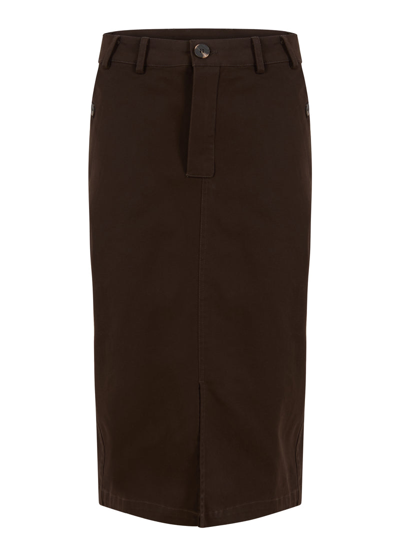 Coster Copenhagen SAFARI SKIRT Skirt Dark Brown - 335