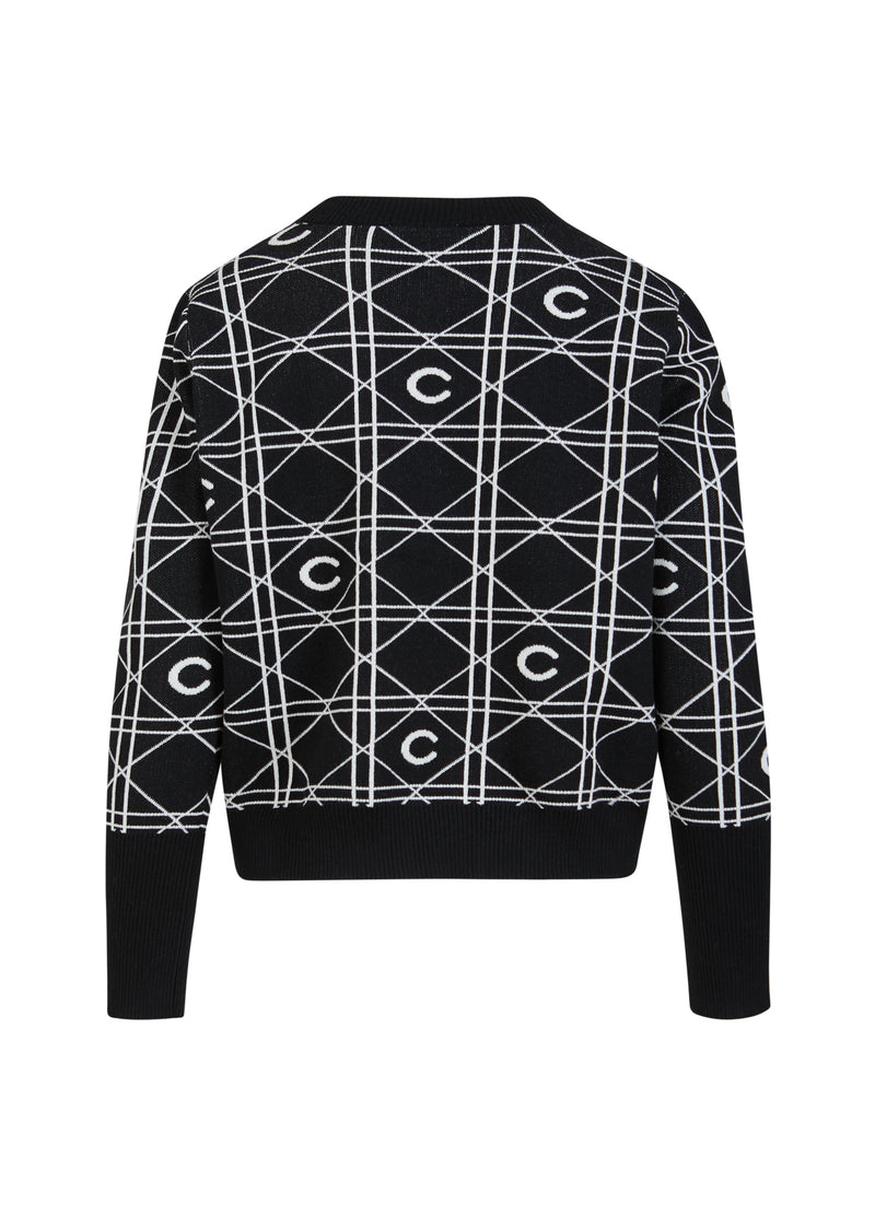 Coster Copenhagen SEAWOOL WITH LOGO Knitwear Black/creme - 167