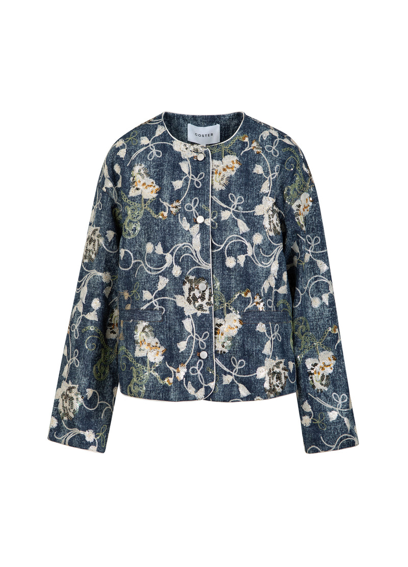 Coster Copenhagen SEQUINS DENIM JACKET Blazer Denim sequins - 594