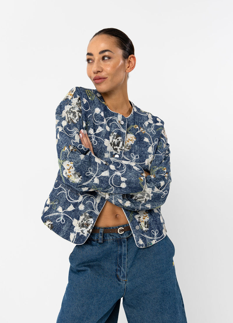 Coster Copenhagen SEQUINS DENIM JACKET Blazer Denim sequins - 594