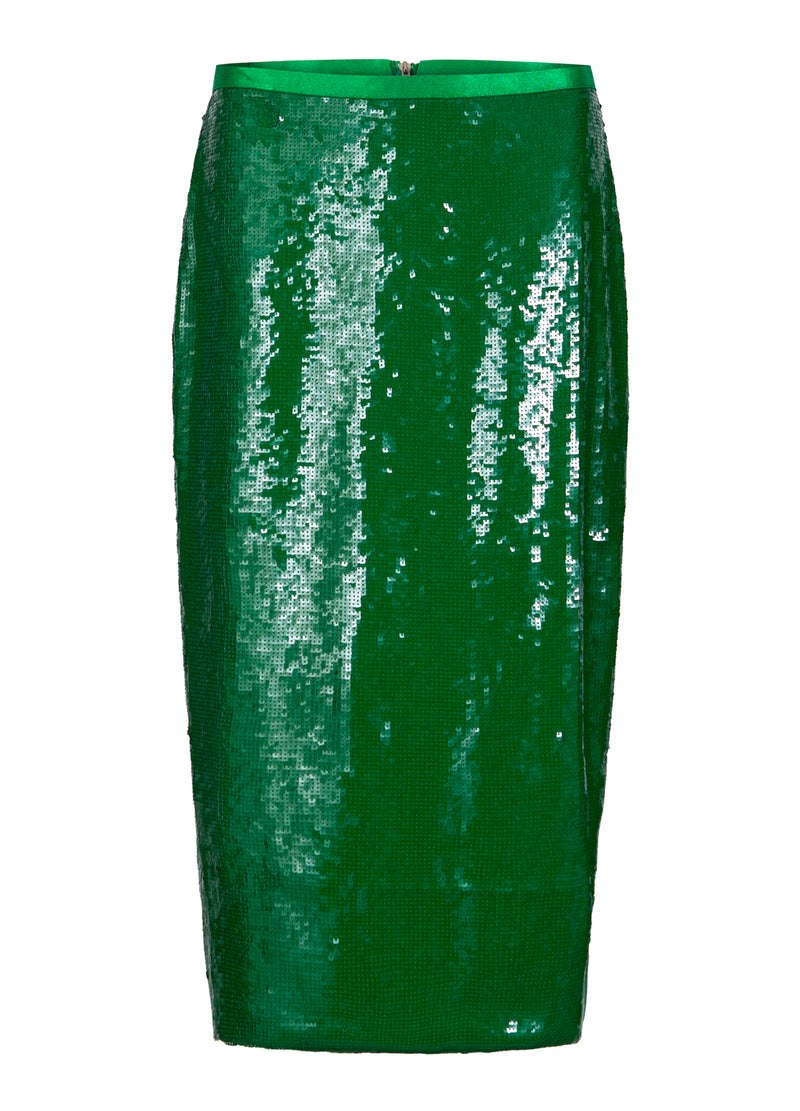 Coster Copenhagen SEQUINS SKIRT Skirt Lush green - 444