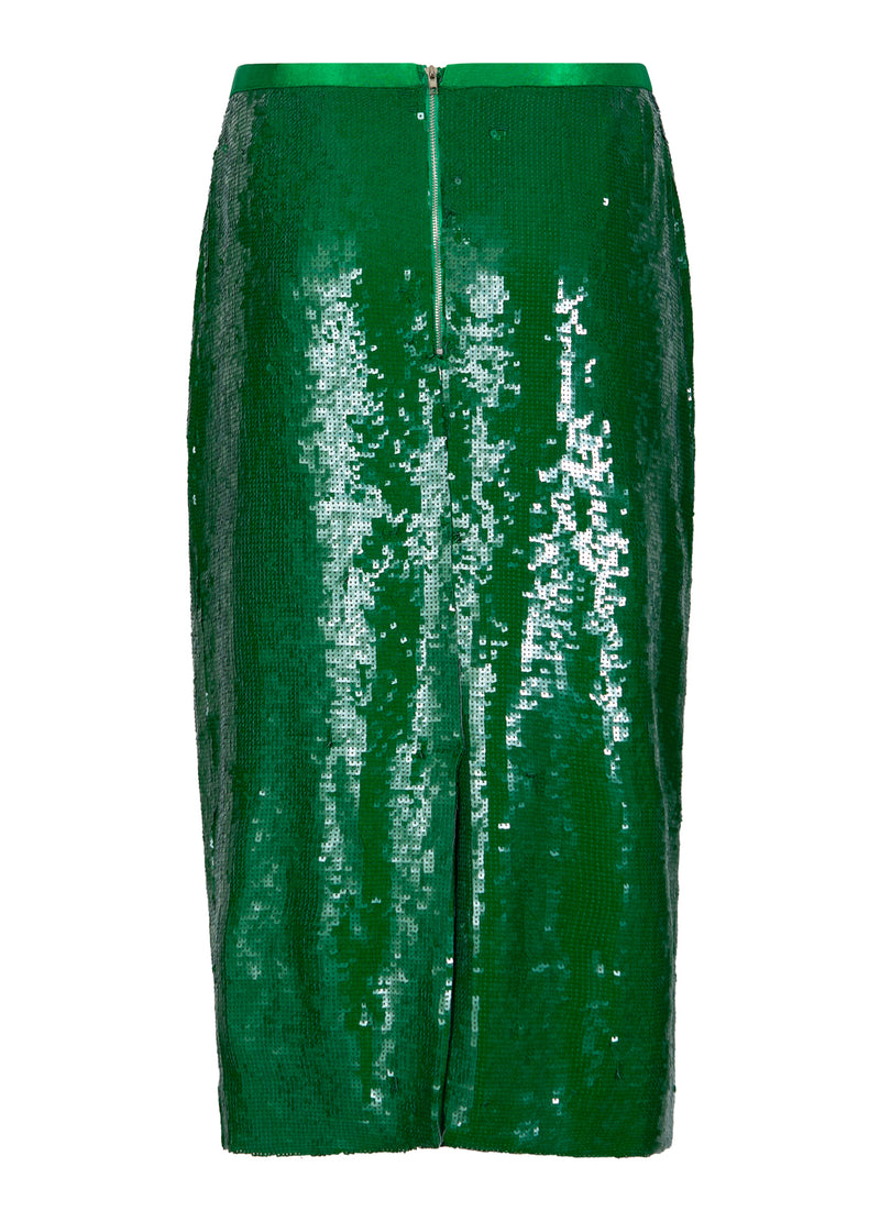 Coster Copenhagen SEQUINS SKIRT Skirt Lush green - 444