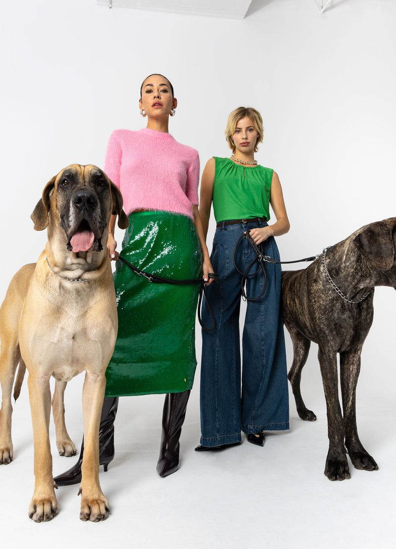 Coster Copenhagen SEQUINS SKIRT Skirt Lush green - 444