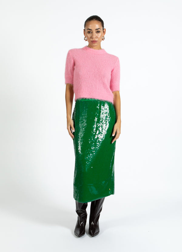 Coster Copenhagen SEQUINS SKIRT Skirt Lush green - 444