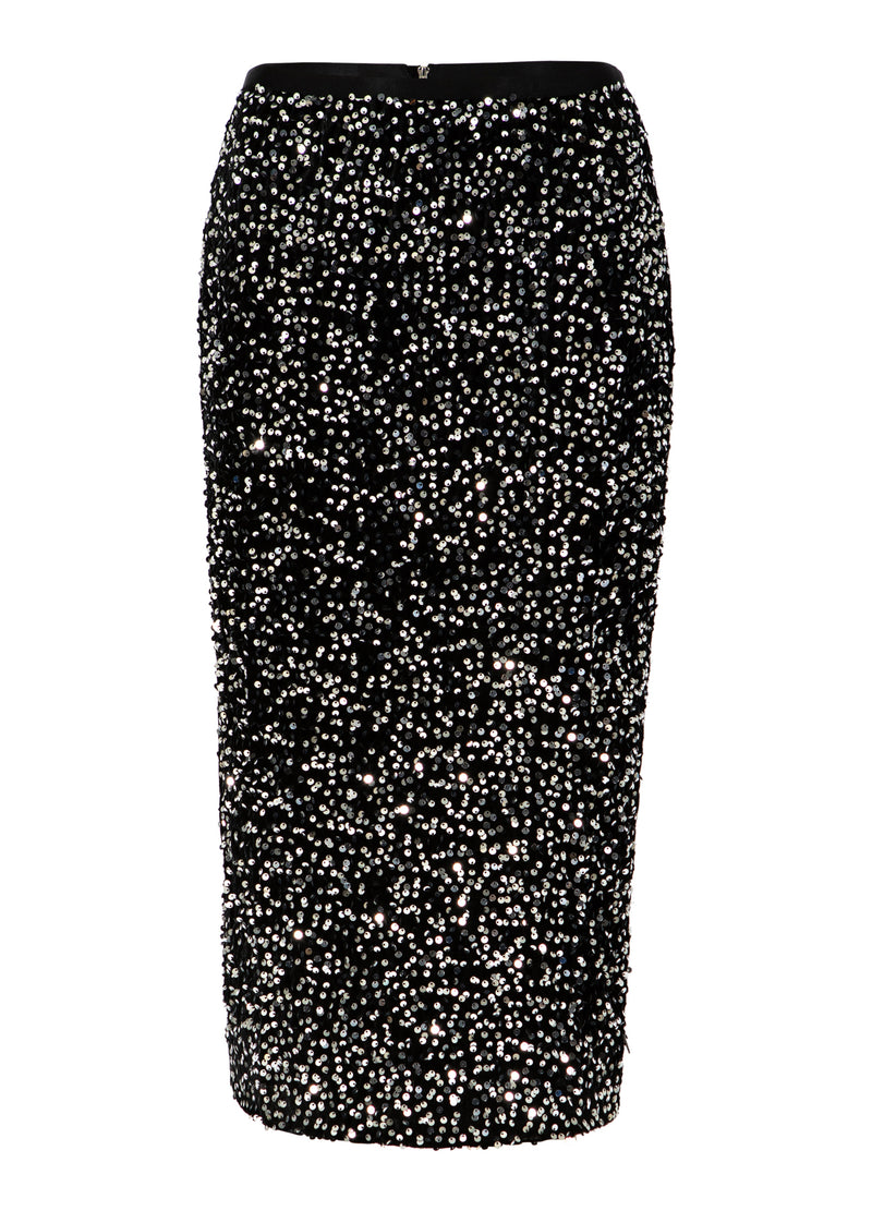 Coster Copenhagen SEQUINS SKIRT Skirt Black/ silver - 184