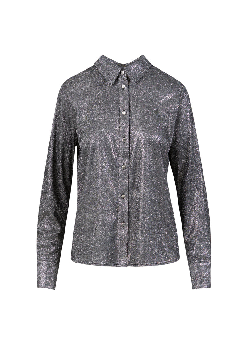 Coster Copenhagen SHIMMER LUREX SHIRT Shirt/Blouse Silver/black - 204