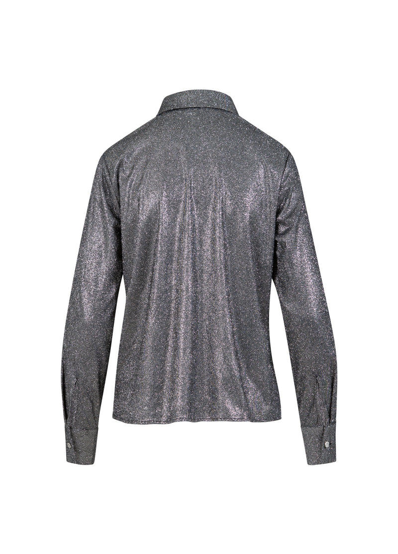 Coster Copenhagen SHIMMER LUREX SHIRT Shirt/Blouse Silver/black - 204