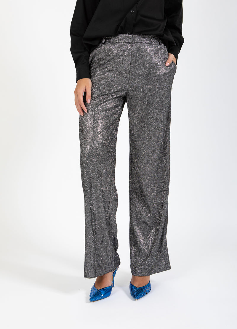 Coster Copenhagen SHIMMER PANTS - PETRA FIT Pants Silver/black - 204