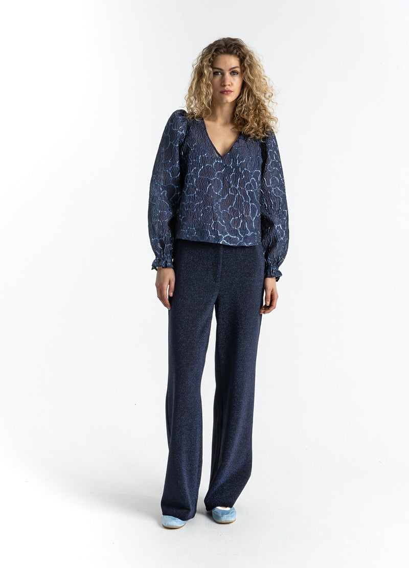 Coster Copenhagen SHIMMER PANTS - PETRA FIT Pants Eclipse blue - 555