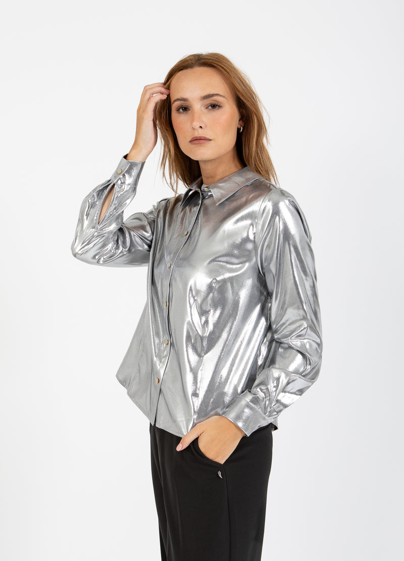 Coster Copenhagen SHIMMER SHIRT Shirt/Blouse Silver - 211