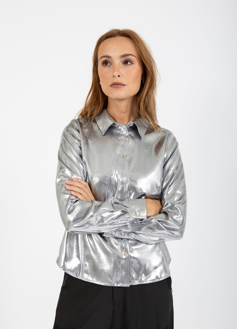 Coster Copenhagen SHIMMER SHIRT Shirt/Blouse Silver - 211