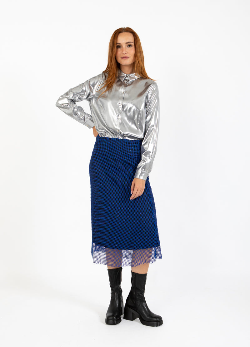 Coster Copenhagen SHIMMER SHIRT Shirt/Blouse Silver - 211