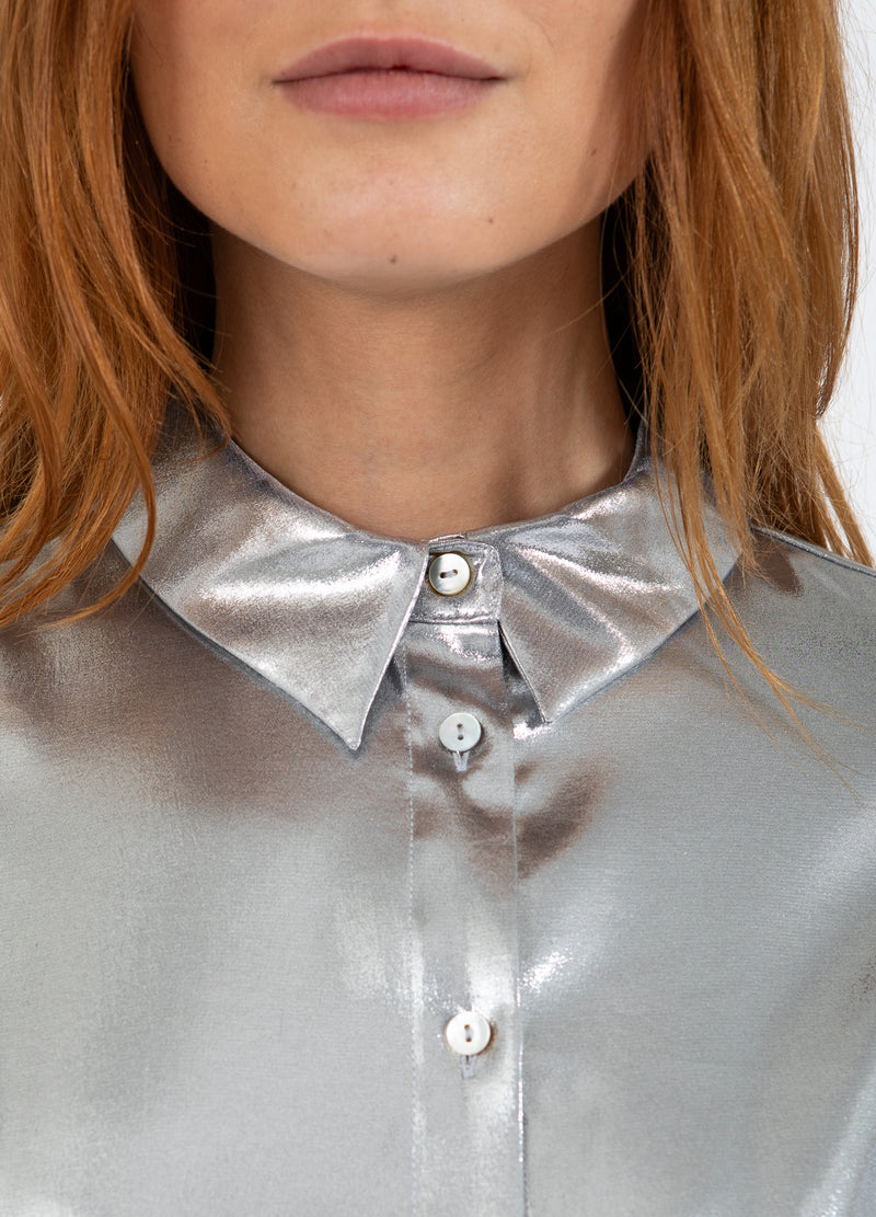 Coster Copenhagen SHIMMER SHIRT Shirt/Blouse Silver - 211