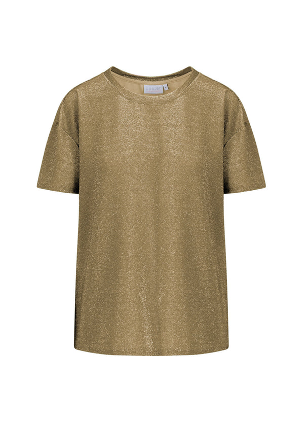 Coster Copenhagen SHIMMER TEE Top - Short sleeve Gold shimmer - 742