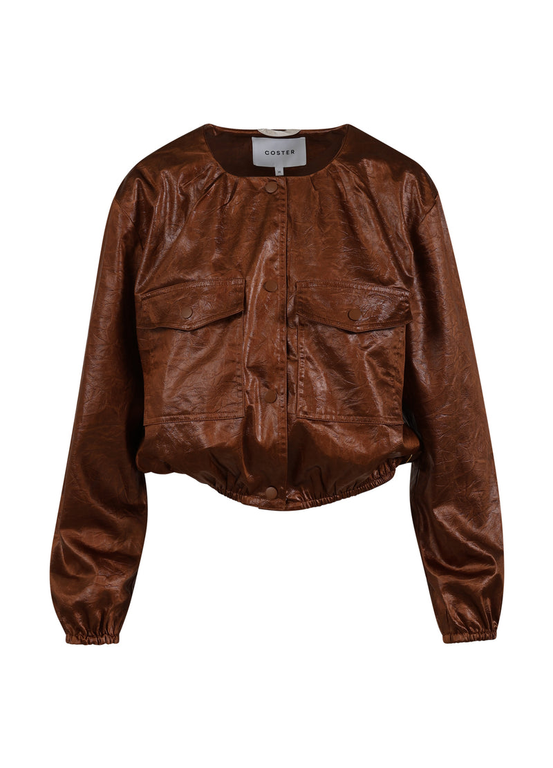 Coster Copenhagen SHINY BOMBER Outerwear Cognac brown - 397