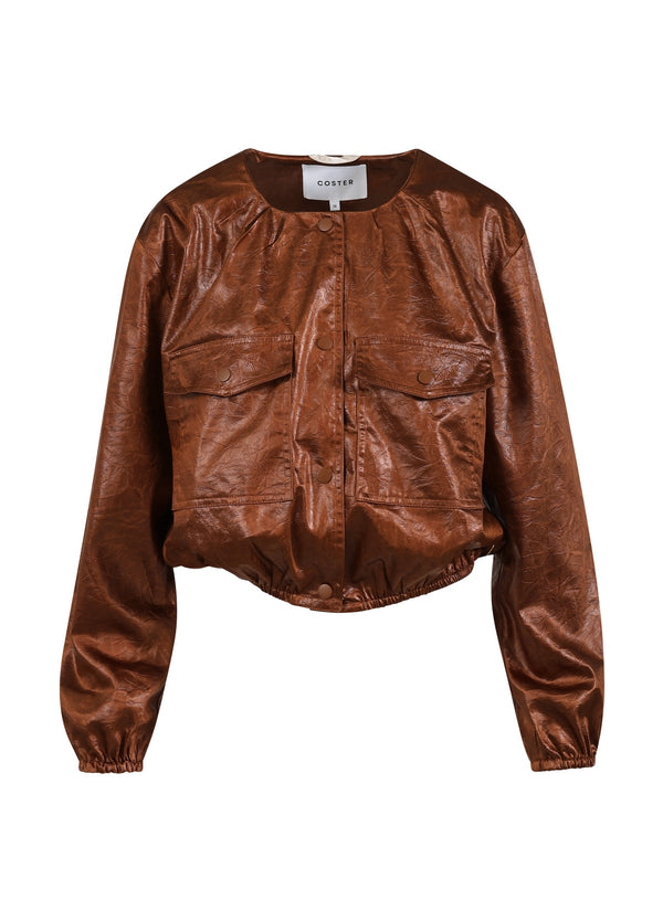 Coster Copenhagen SHINY BOMBER Outerwear Cognac brown - 397