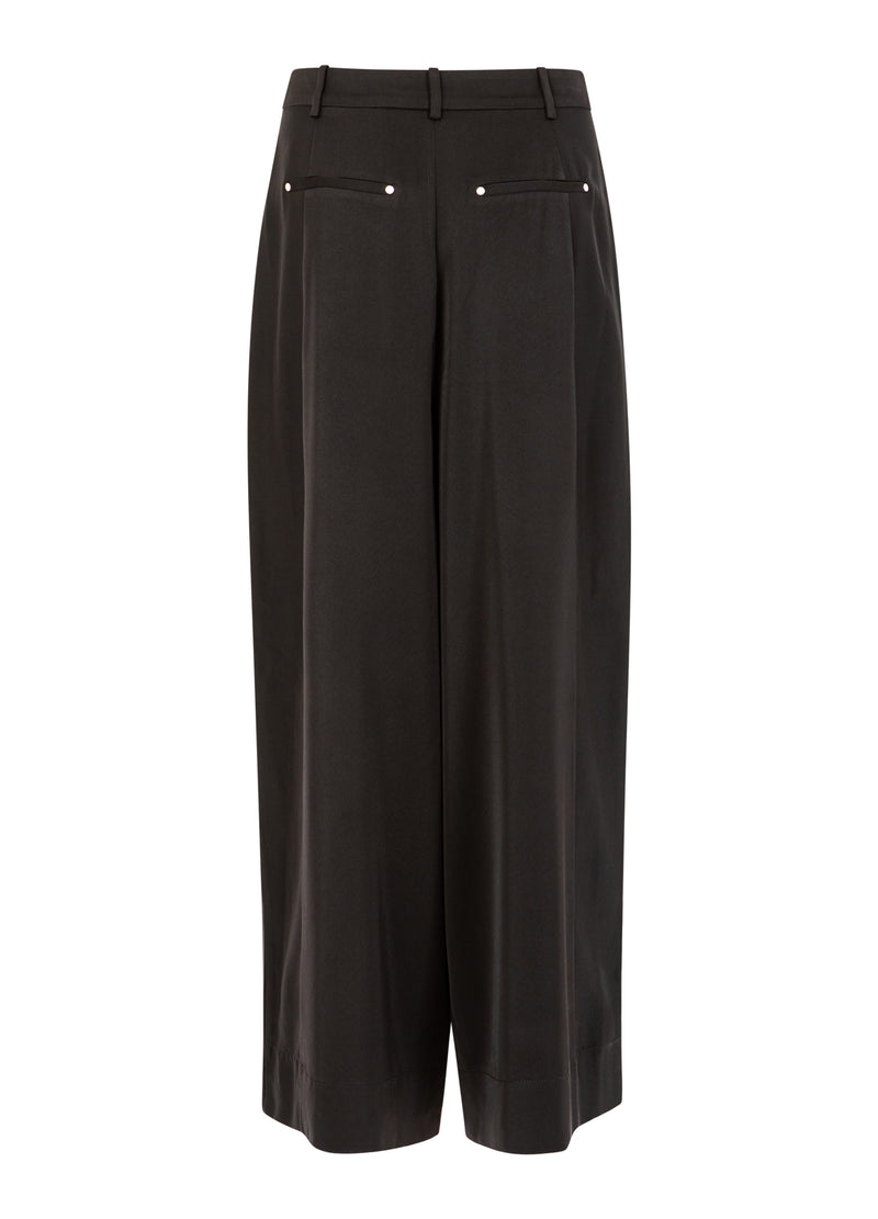 Coster Copenhagen SHINY WIDE PANTS - PETRA FIT Pants Black - 100