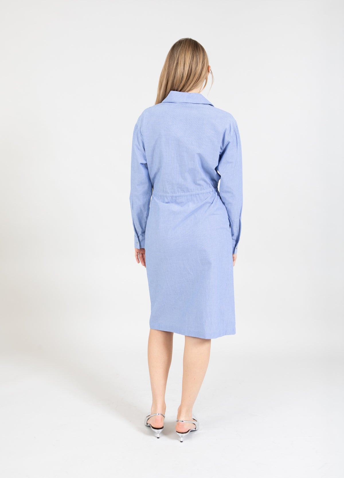 SHIRT DRESS IN CHAMBRE - Blue white stripe – costercopenhagen.com