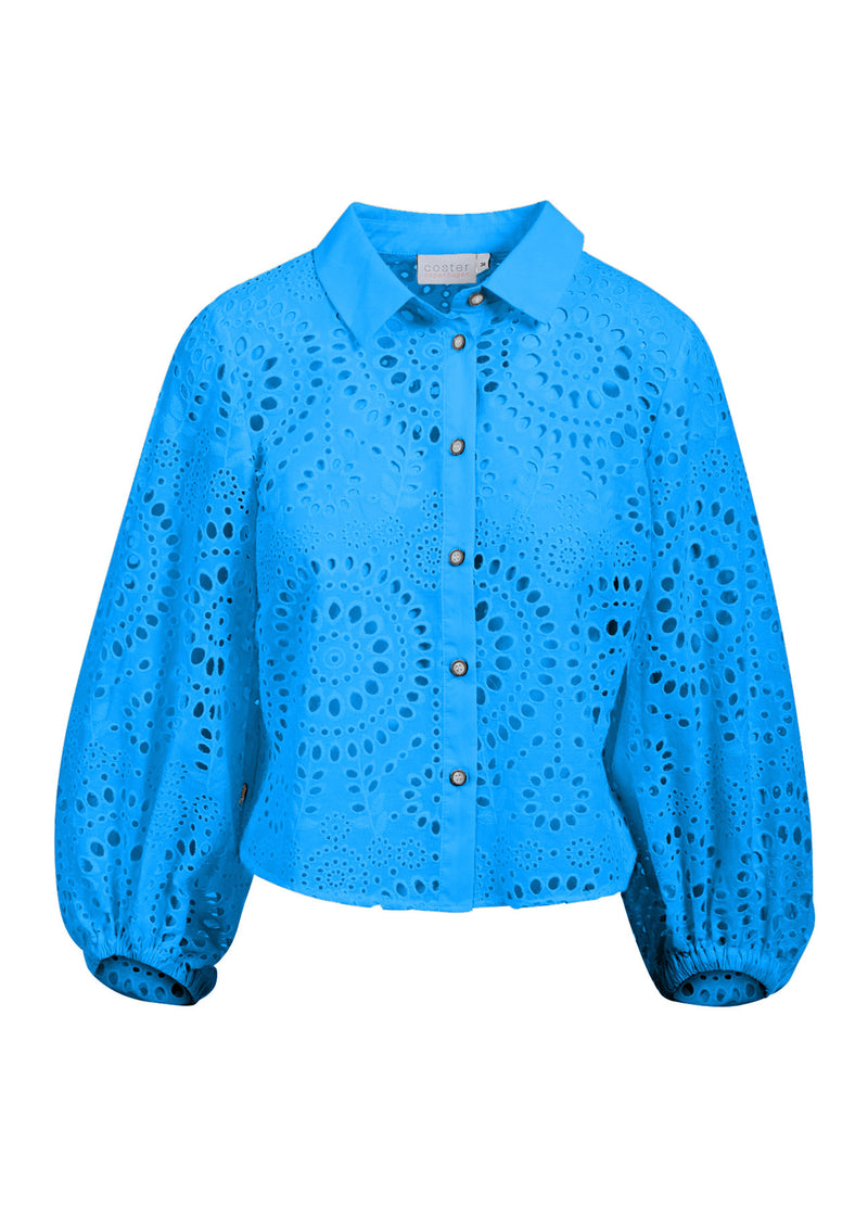 Coster Copenhagen SHIRT IN BRODERIE ANGLAISE Shirt/Blouse Sky blue - 501